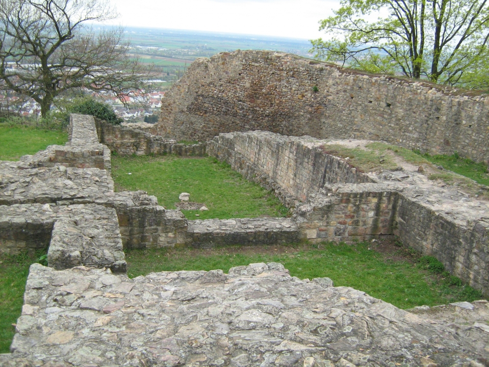 Ruine der Festung Schauenburg hoch über Dossenheim